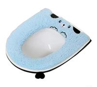 1 housse de siège de toilette, tapis de salle de bain en peluche chaude avec fermeture éclair, coussin imperméable en polaire douce pour usage domestique en hiver (A)
