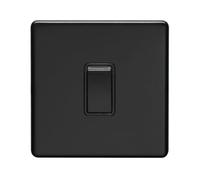 1 interrupteur intermédiaire plat dissimulé noir mat à bascule noir