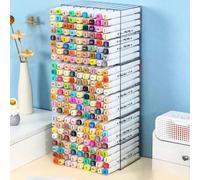 1 jeu de 1 pièce Boîte de rangement pour stylos marqueurs Boîte de rangement pour compartiments de stylos aquarelle de bureau, boîte de rangement rectangulaire simple et transparente de 18 trous, peut