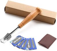1 jeu de cutters à pain Lame de pain français Toas Cutters Cuisine Gadgets manche en bois Accessoires de cuisson style western Arc plié Toast Tool
