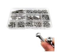 1 jeu de vis à tête cylindrique hexagonale M1.6 M2 M2.5 M3 M4 M5 M6 M8 en acier inoxydable ISO7380 304, boîte de kit de rondelles et d'écrous à six pans creux(M5 240pcs)