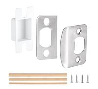 1 Jeu Gâche de Porte, Standard Restaurateur de Loquet de Porte avec Cale d'Espacement et Boîte à Poussière Sécurité Plaque de Verrouillage Remplacement Kits de Réparation avec Vis