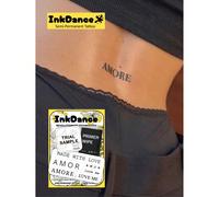 1 Kit "AMOR & Love" Tatouages de Technologie Révolutionnaire, Tatouages Semi-Permanents, Tatouages Temporaires, Longue Durée, Faux Tatouages, Romantique, Minimaliste, Machine à Écrire, Résistant à l'E