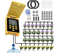 1 kit arrosage automatique solaire, double pompe avec écran LCD, goutte-à-goutte pour 30 plantes, terrasse et balcon Label