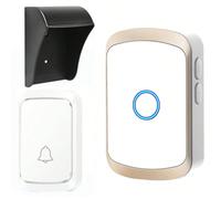 1 kit de sonnette sans fil avec couvercle anti-pluie, carillon longue portée et volume élevé, 60 mélodies et 5 niveaux de volume, rappel pour le salon/jardin, alimenté par 3 piles AAA/USB (piles non i