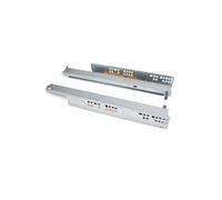 (1 Kit) Paire de coulisses invisibles pour tiroirs, à roulettes, 250 mm, sortie totale, système push, Zingué