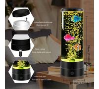 1 lampe de poisson à bulles dynamique réaliste, 16 couleurs changeantes, lumière d'ambiance à cycle de 7 couleurs, convient pour le salon, la chambre, le bureau, cadeau pour garçons et filles (aliment