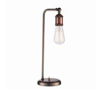 1 lampe de table lumineuse en étain vieilli, plaque de cuivre vieilli, E27