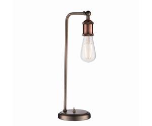 1 lampe de table lumineuse en étain vieilli, plaque de cuivre vieilli, E27