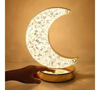 1 Lampe tactile LED en forme de lune - 3 variations de couleurs, lampe de chevet avec une atmosphère charmante, lampe de chevet pour les chambres à coucher, les pouponnières, les salons, les bureaux e