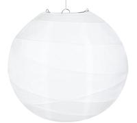 1 Lanterne Papier, Suspension Boule, Structure Fer, Blanc, Décoration Mariage Fête