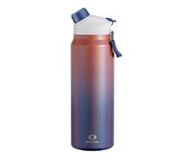1 litre Bouteille d'eau isolée en acier inoxydable, double paroi, étanche, avec paille et couvercle à bec, s'adapte aux porte-gobelets, convient pour les sports, la fitness et les voyages Gobelet de s