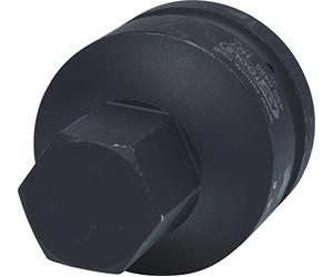 1" Llave de vaso de impacto con punta para tornillos con encastre hexagonal, corta, 27 mm