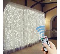 1 lot de Guirlandes Lumineuses de Rideau LED, Éclairage de Fenêtre Suspendu Alimenté par USB avec Télécommande, Guirlandes de Fées Connectables, pour Décoration de Chambre, Décoration Extérieure, Déco