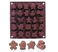 1 lot de moules à chocolat en silicone en forme de sapin de Noël, de Père Noël, moules à gelée, moules à gâteaux pour décoration de gâteaux, décorations de Noël, décorations en chocolat (25 cavités)