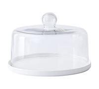 1 Lot de présentoirs à gâteau avec Cloche en Verre et Assiette en céramique, Cloche à Fromage, Plateau à gâteau, Couvercle en Verre, Cloche à pour Aliments