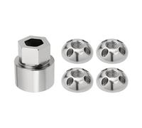 1 Lot d'Écrous Antivol M8 à 4 Trous Acier Inox pour Tente de Toit Porte-Vélos Solaire (4 Écrous 1 Serrure) Argent