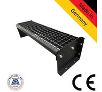 1 marche Escalier modèle 1 indépendant complet noir Escalier acier largeur 110 cm hauteur 20 cm sans rampe