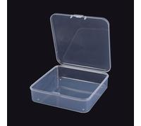 1 mini boîte de rangement rectangulaire en plastique translucide, anti-poussière, durable et robuste, 8,5 x 8,5 x 2,5 cm