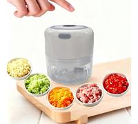 1 Mini trancheur d'ail électrique portable, rechargeable par USB, lames en acier inoxydable, fonctionnement à un bouton, facile à nettoyer, petit hachoir, convient pour la cuisine de la maison et les
