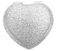 1 Miroir De Maquillage Portable En Forme De Cœur, Argenté, Compact Pour Femme, Accessoire De Beauté ACCESSOIRES FABRICATION MAISON