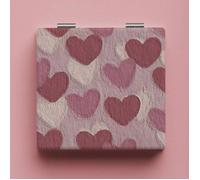 1 Miroir De Maquillage Portable Motif Cœur, Miroir De Courtoisie Pliable Rose Pour Étudiant, Accesso ACCESSOIRES FABRICATION MAISON