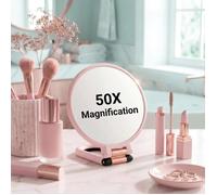 1 Miroir De Poche Grossissant Double Face, 1x Et 50x, Miroir Maquillage Pliable Avec Socle Rotatif 3 ACCESSOIRES FABRICATION MAISON