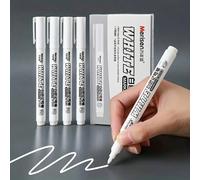 1 mm Stylo marqueur permanent imperméable à pointe fine, couleur blanche, marqueur à peinture à base d'huile séchant rapidement pour textile, bois, pneu, peinture, marquage paquet de 12,Marqueur blanc