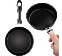 1 morceau anti-adhésif cuis inière avec poignée d'isolation, 12cm Mini anti-adhésif cuis inière, noir portable cuisinière, antiadhésif cuisinière en acier inoxydable, pour les œufs, bacon, steaks