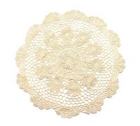 1 nappe ronde napperon nappe crochet dentelle coton couverture tapis banquet mariage décoration (40 cm beige)