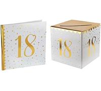 1 Pack urne et Livre d'or Anniversaire Or et Blanc 18ans