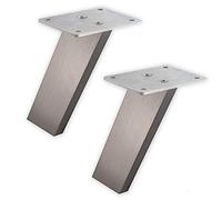 1 Paire (2 pièces) So-Tech® Console Bar Counter Aluminium Massif en Finition d'acier INOX Finement rectifié Hauteur 178mm Incliné 60° Support de Comptoir Console de Bar