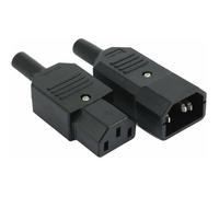1 paire AC250V 10A IEC C14 mâle C13 femelle 3 broches bornes adaptateur en ligne prise connecteurs de prise de courant Label
