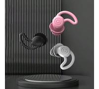 1 paire de bouchons d'oreille réutilisables anti-bruit, convient pour le travail, les voyages, les concerts, la natation, le sommeil Silicone