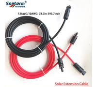 1 paire de câbles d'extension solaire à Double extrémité rouge et noir avec connecteur 2-10 mètres 4 mm2/6 mm2 câble de panneau solaire fil photovoltaïque Red and Black