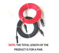 1 paire de câbles d'extension solaires à double extrémité rouge et noir avec connecteur, 2-10 mètres, câble de panneau solaire 4mm2/6mm2, fil photovoltaïque Red and Black
