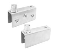 1 paire de charnières pour porte en verre, clips de charnière pivot pour placard, charnières de porte de douche en verre, pinces de porte pour verre de 10-12 mm d’épaisseur (L)