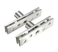 1 paire de charnières rotatives 74mm longueur, 360 degrés en acier inoxydable for portes bois, à cadre alliage, quincaillerie charnière pivotante porte