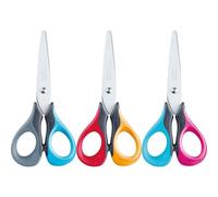 1 Paire De Ciseaux Sensoft 13 Cm Pour Droitier. Lames Acier-Bouts Ronds-Anneaux Flexibles Souples-3 Coloris Assortis