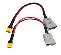 1 paire de connecteurs XT60 mâle femelle vers batterie 50 A 600 V avec câble 12 AWG pour connexion au système solaire