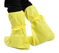 1 paire de couvre-chaussures sécurité chimique, chaussure jaune imperméable | Botte haute visibilité, barrière multicouche intégrée, structure non tissée, anti-poussière et antistatique, universelle