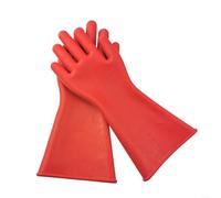 1 paire de gants isolants en caoutchouc naturel 5 kV, sécurité électrique EPI pour l'entretien des fils sous tension et les travaux de réparation mécanique, rouge