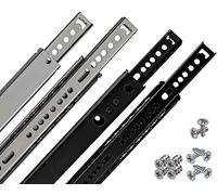 1 paire de glissières de tiroir en acier pour tiroirs - 27 mm - Longueur : 278 mm - Système d'extension partielle avec jeu de vis Neuhall