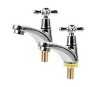 1 paire de robinets de salle de bain, robinet de lavabo moderne à poignée unique (type eau froide, type eau chaude)