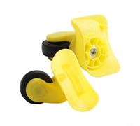 1 paire de roues de bagages pour réparation de valises, roues de rechange en plastique pour chariot, accessoires d'installation fournis (Jaune S)