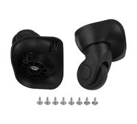 1 paire de roues de bagages pour réparation de valises, roues de rechange en plastique pour chariot, accessoires d'installation fournis (noir S)