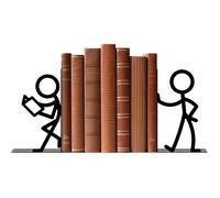 1 Paire de Serre-Livres pour étagères, Serre-Livres métalliques Robustes, Supports de Livres Noirs Mignons, organiseurs