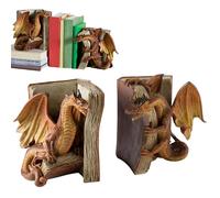 1 Paire de Serre-Livres Vintage Gothique Dragon médiéval pour décoration d'étagère