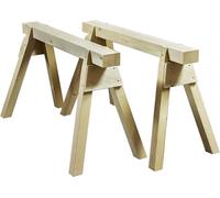 1 paire de tréteaux de chantier, tréteaux de travail, tréteaux professionnels en bois, tréteaux de charpentier, tréteaux d'appui, tréteaux en bois