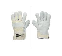 ECD Germany 1 Paire Gants de Travail Pro-Fit® en Croûte de Bovin Taille 9/L, Naturel avec Natur